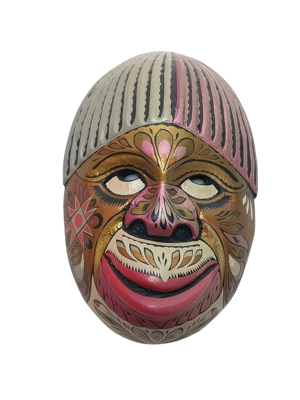 Handmade Tribal Wooden Mask Wall Art Decor 6.5" Handpainted Carved